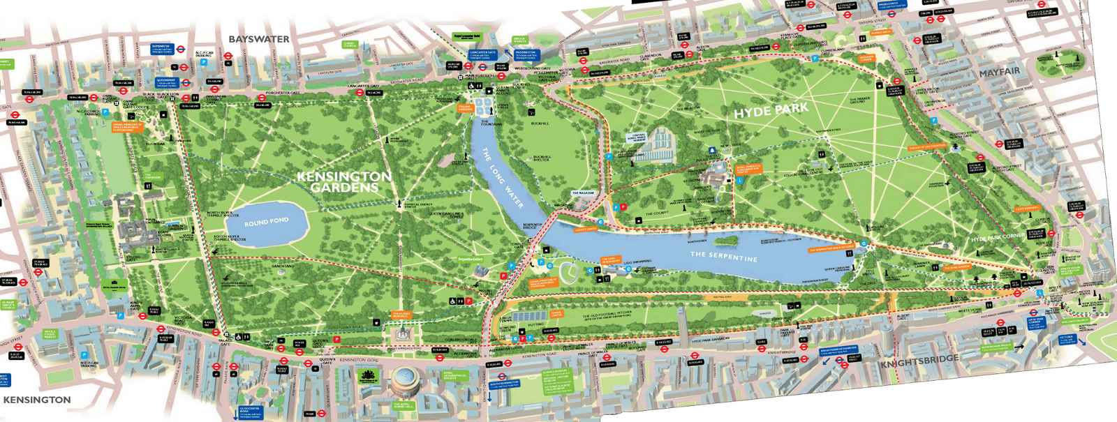 Hyde Park Kensington Gardens Map1 