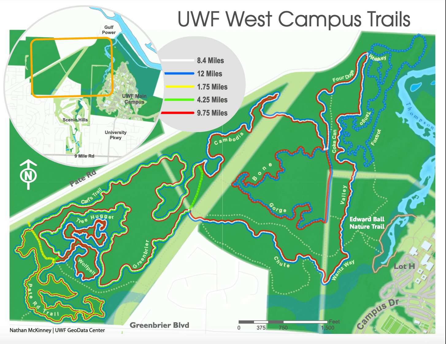 University Of West Florida Map University of West Florida Campus Trails   Great Runs