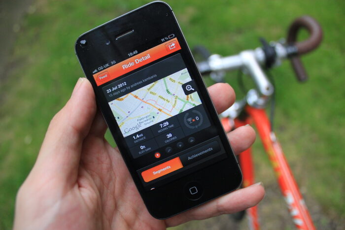 Strava app on phone